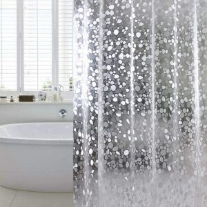 Shower Curtain, Water Repellent, No Chemical Smell, Chlorine-Free Liner, Heavy Duty for Bathtubs or Stalls, 72 x 72, with 12 Hooks